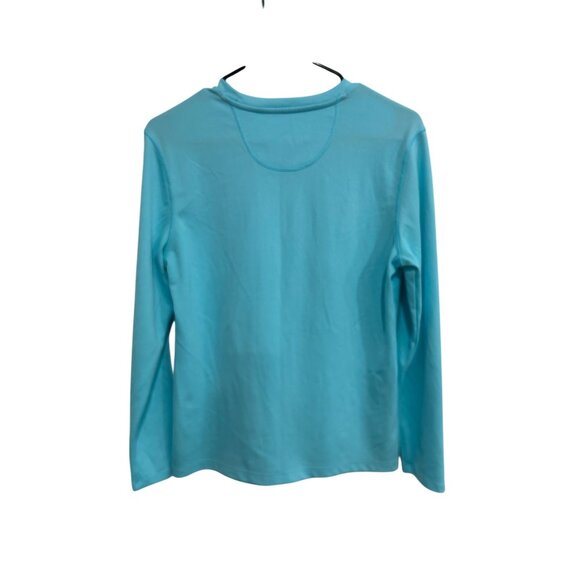 Reel Legends Aqua Blue Medium Long-Sleeve Performance Shirt Moisture Wicking - Picture 2 of 8